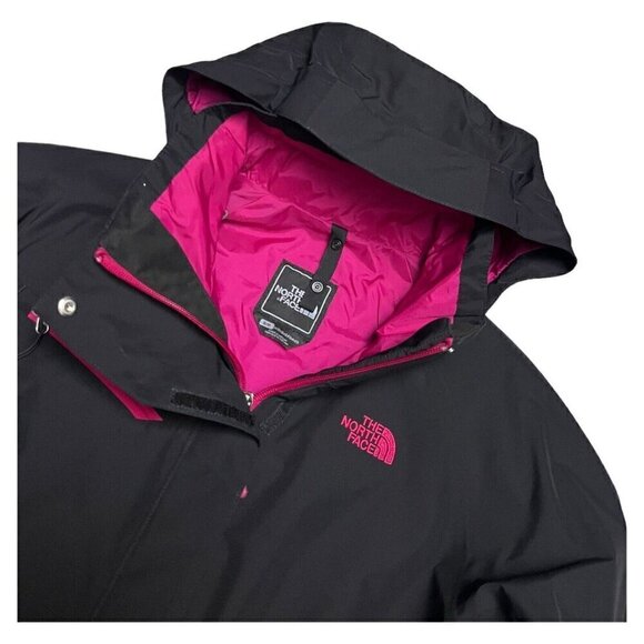 The North Face Black Waterproof Hooded Designer Light Windbreaker Jacket Womens - Picture 2 of 8